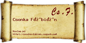 Csonka Fábián névjegykártya